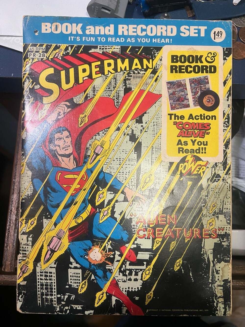 Vintage 1975 Superman Alien Creatures Book and Record Set PR-28